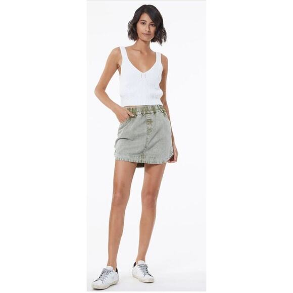 Young, Fabulous,& Broke Fir Green Mineral Dixie Mini Skirt,M - Picture 1 of 9